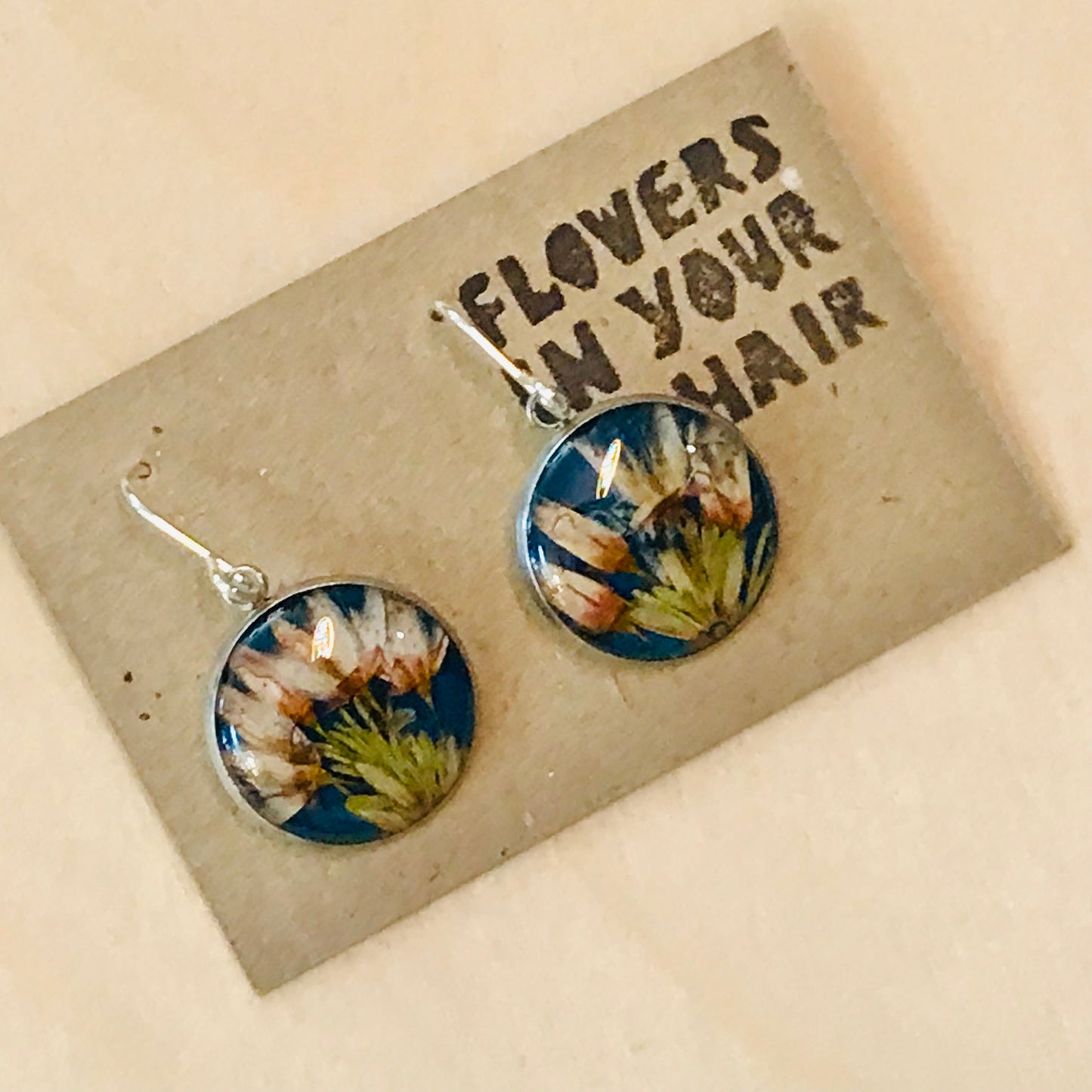 Australian flora Resin & Sterling Silver Earrings - medium
