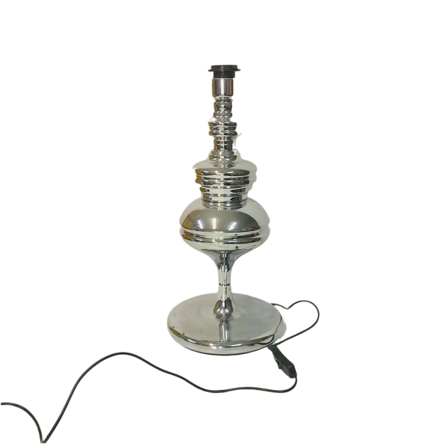Lamp Base Only - Sculptural Chrome Table Lamp