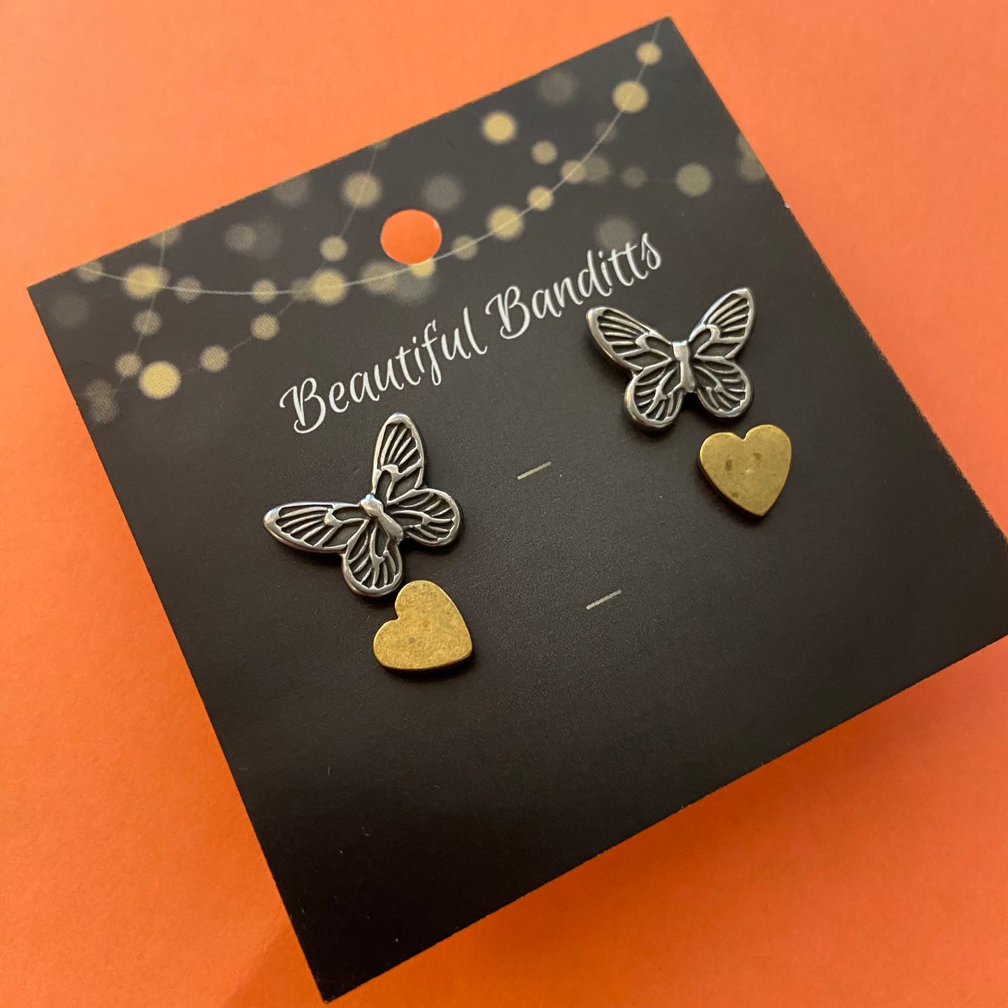 Mixed Metal Stud Earrings - Duo Set