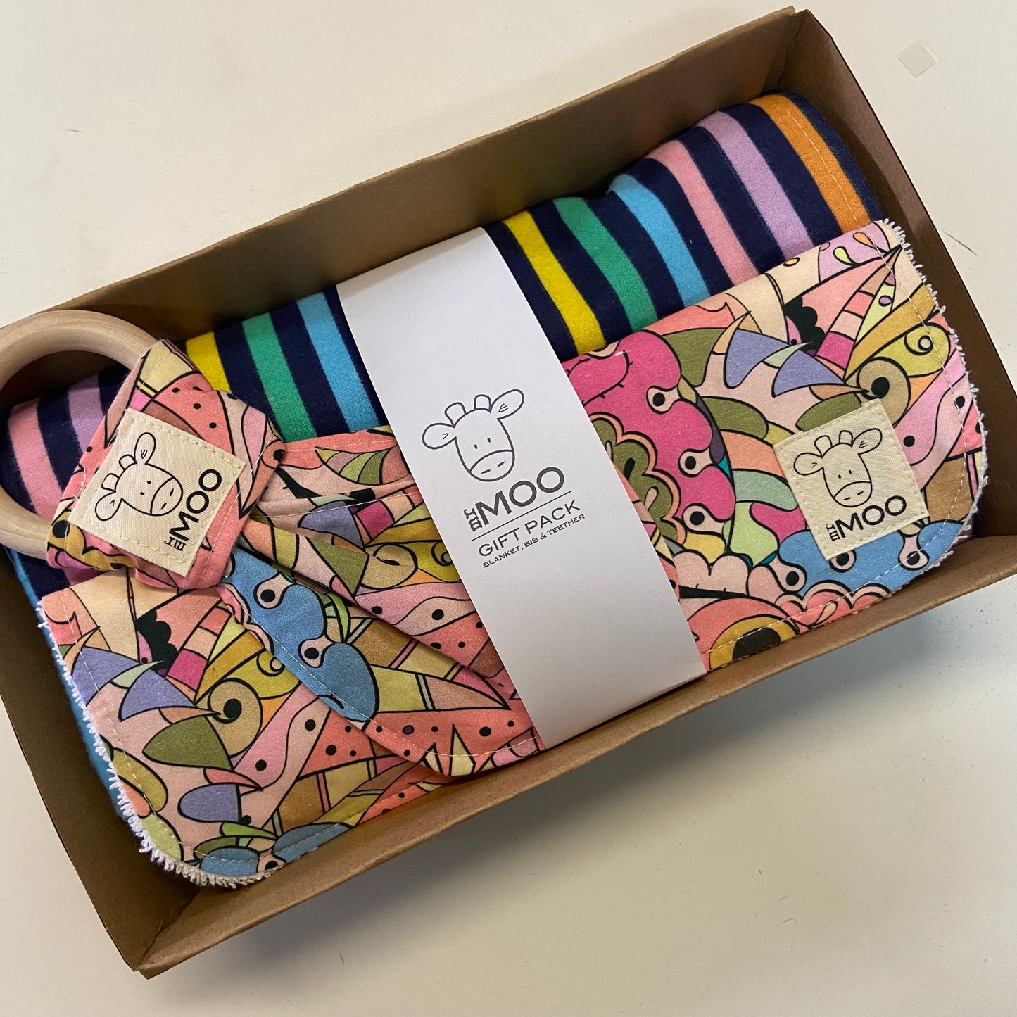 Gift Box - Blanket, Bib & Timber Teether