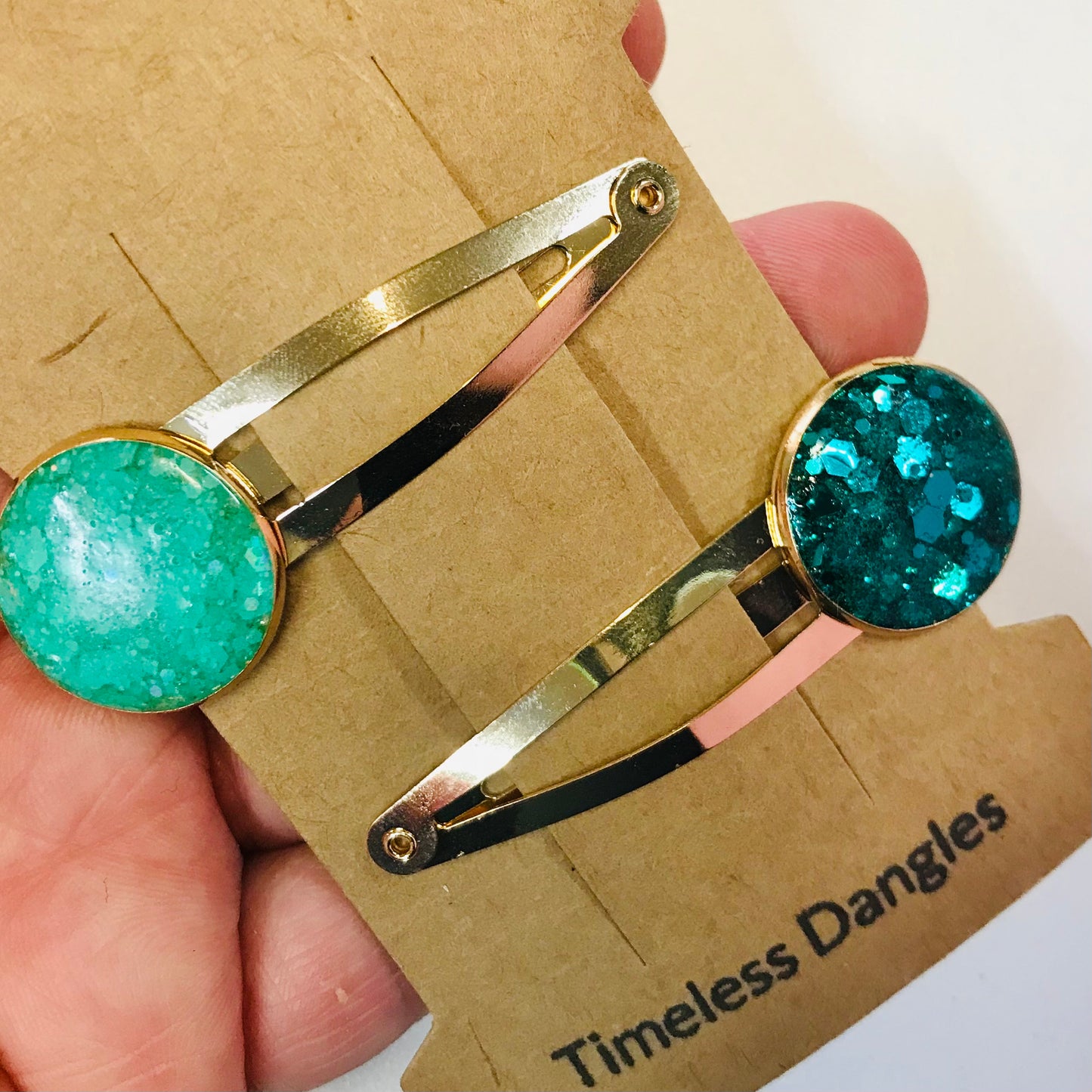 Resin Sparkle Hair Clips - Set of 2