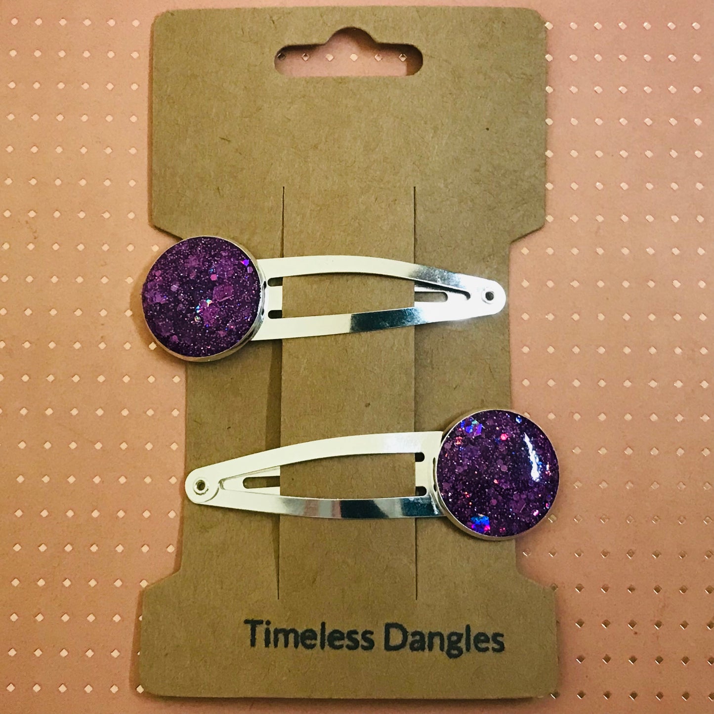 Resin Sparkle Hair Clips - Set of 2
