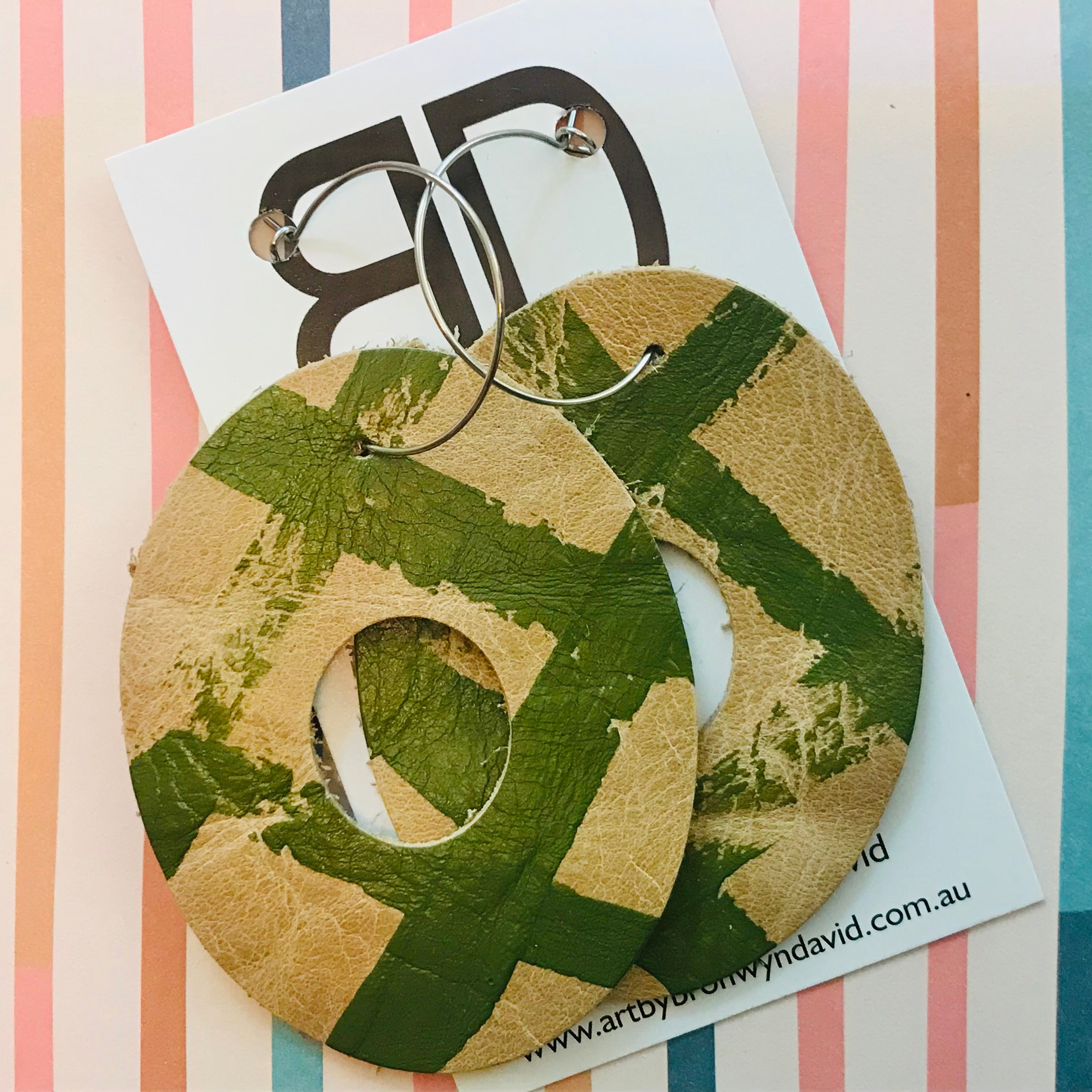 Handmade Painted Leather Earrings - The Big Zero
