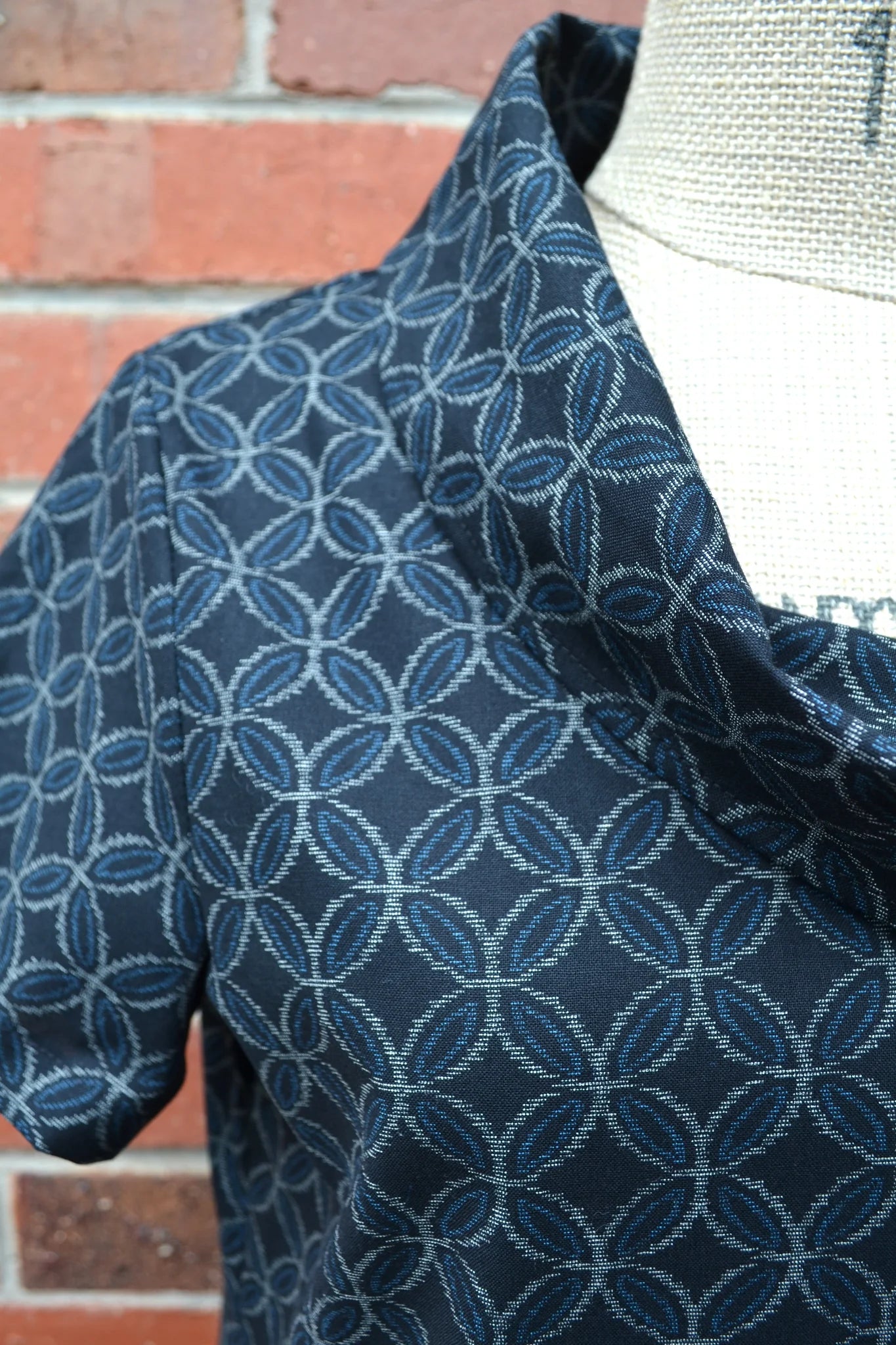 Women's Handmade Roll Neck Top - Black Lattice