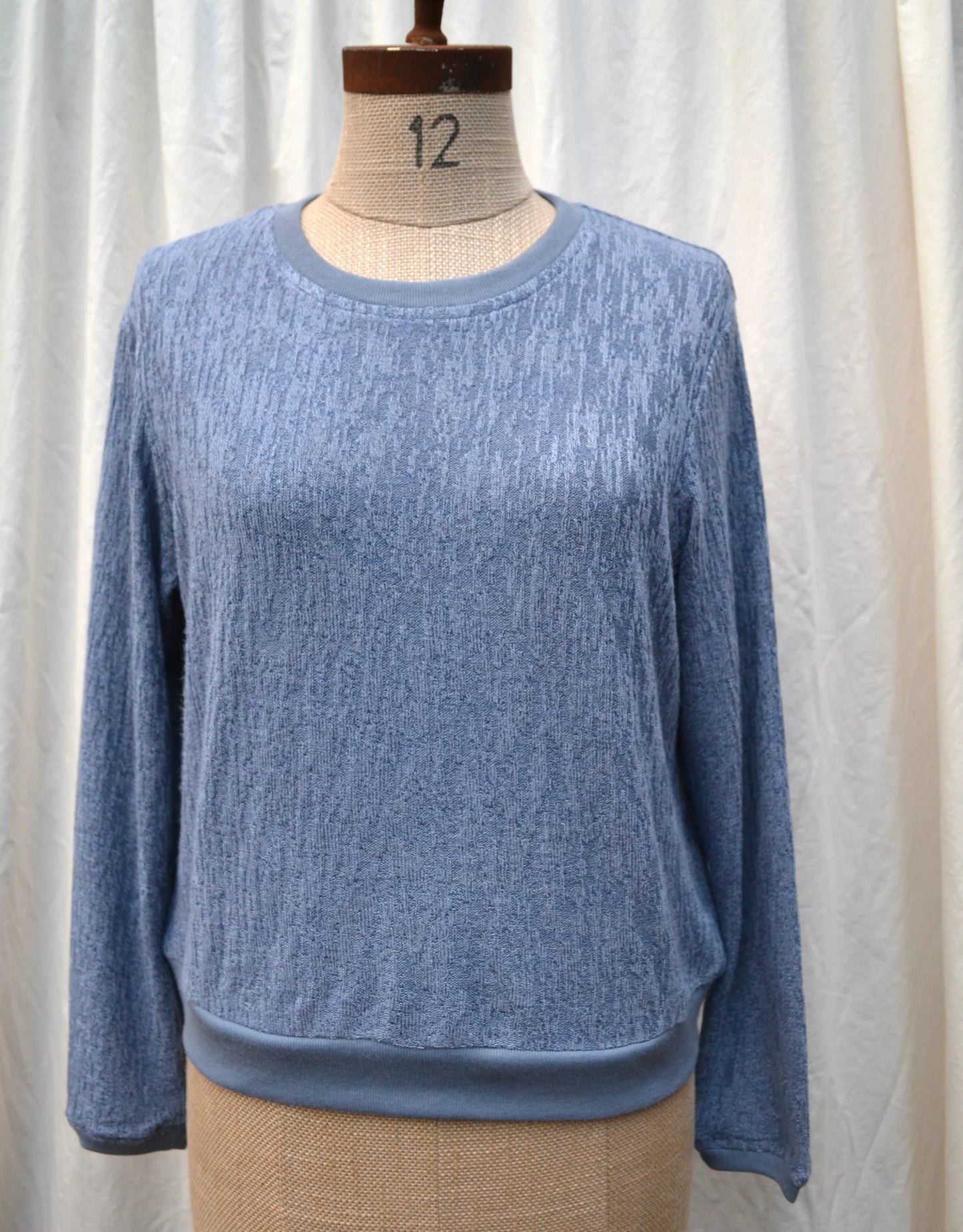 Women's Handmade Crop Textured Knit - Sky