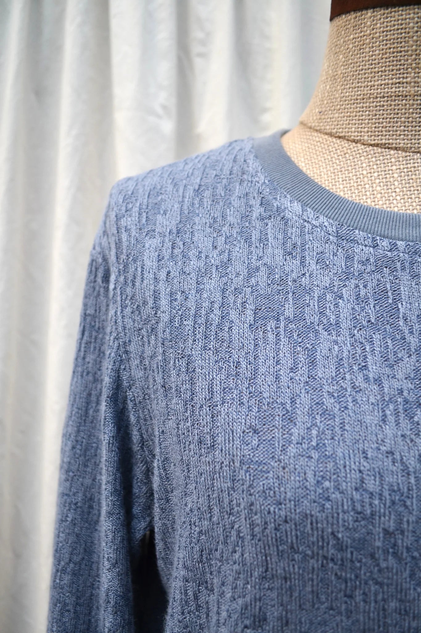 Women's Handmade Crop Textured Knit - Sky