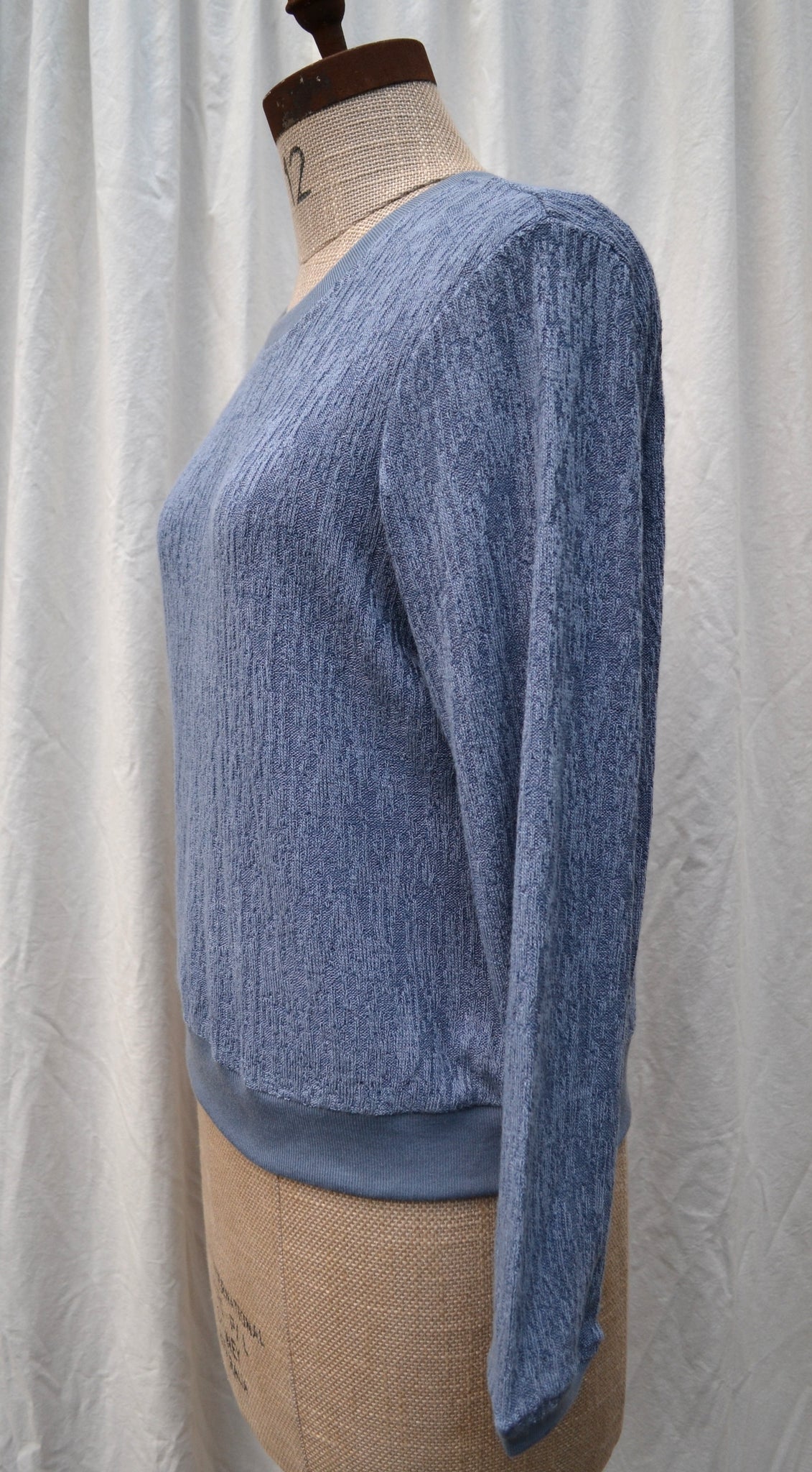 Women's Handmade Crop Textured Knit - Sky