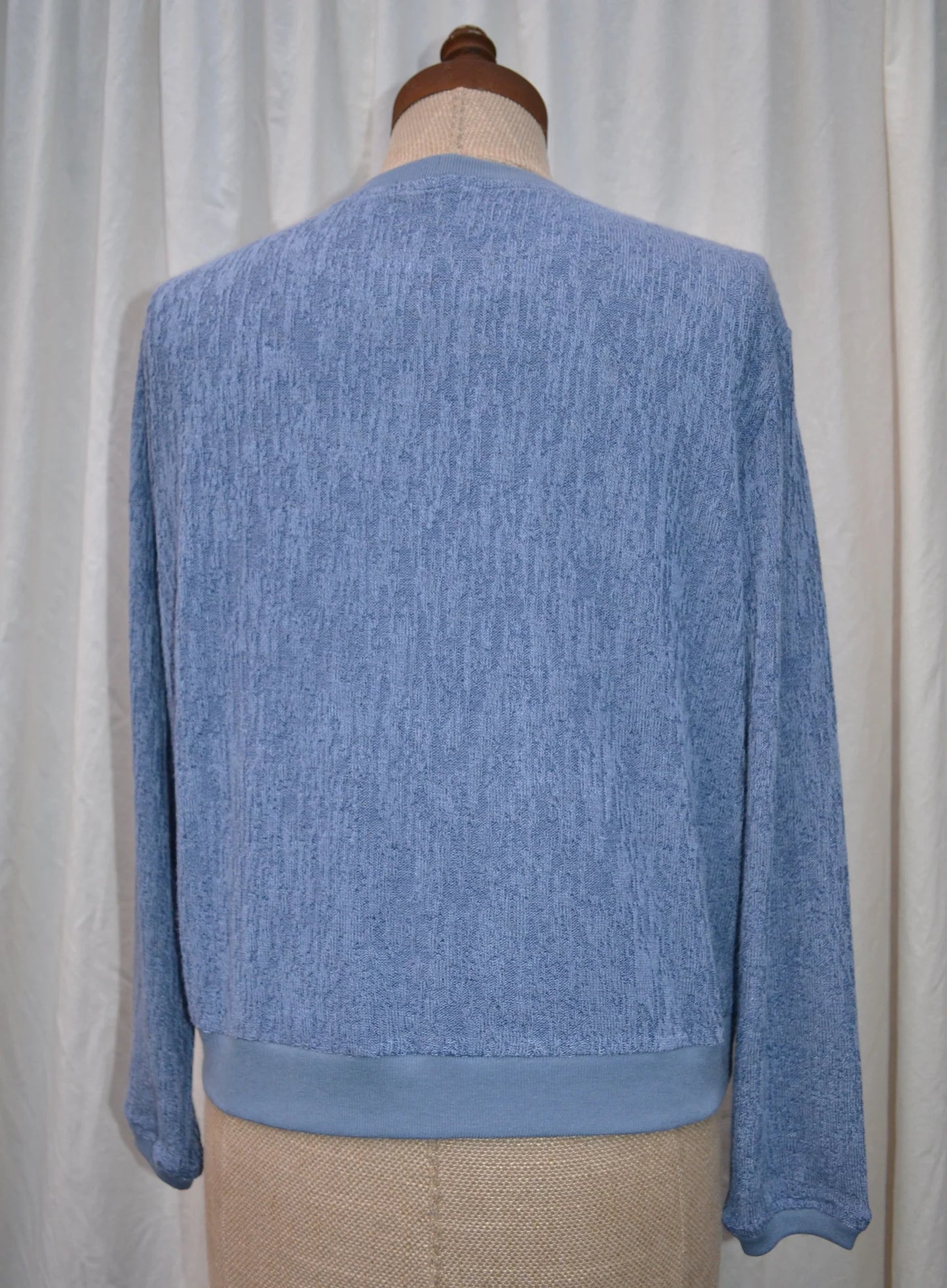 Women's Handmade Crop Textured Knit - Sky