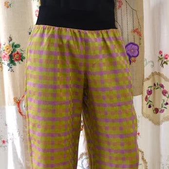 Women's Handmade Band Pants - Chartreuse