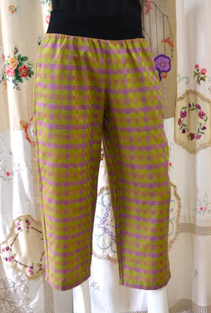 Women's Handmade Band Pants - Chartreuse