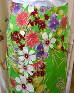 Women's Handmade Pocket Skirt - Green Watercolour