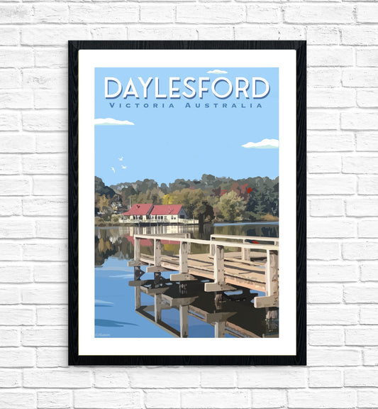 Vintage Poster - Daylesford Boathouse Jetty
