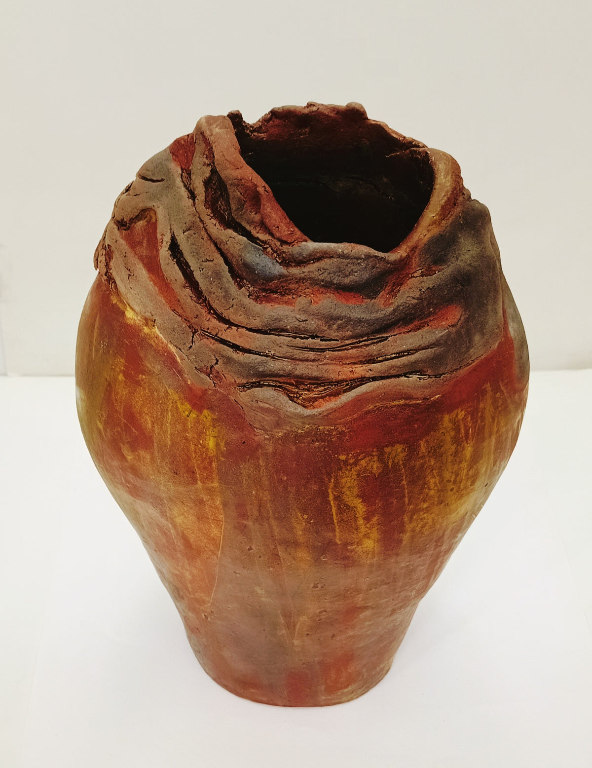 Raku Decorative Vessel - Stratum