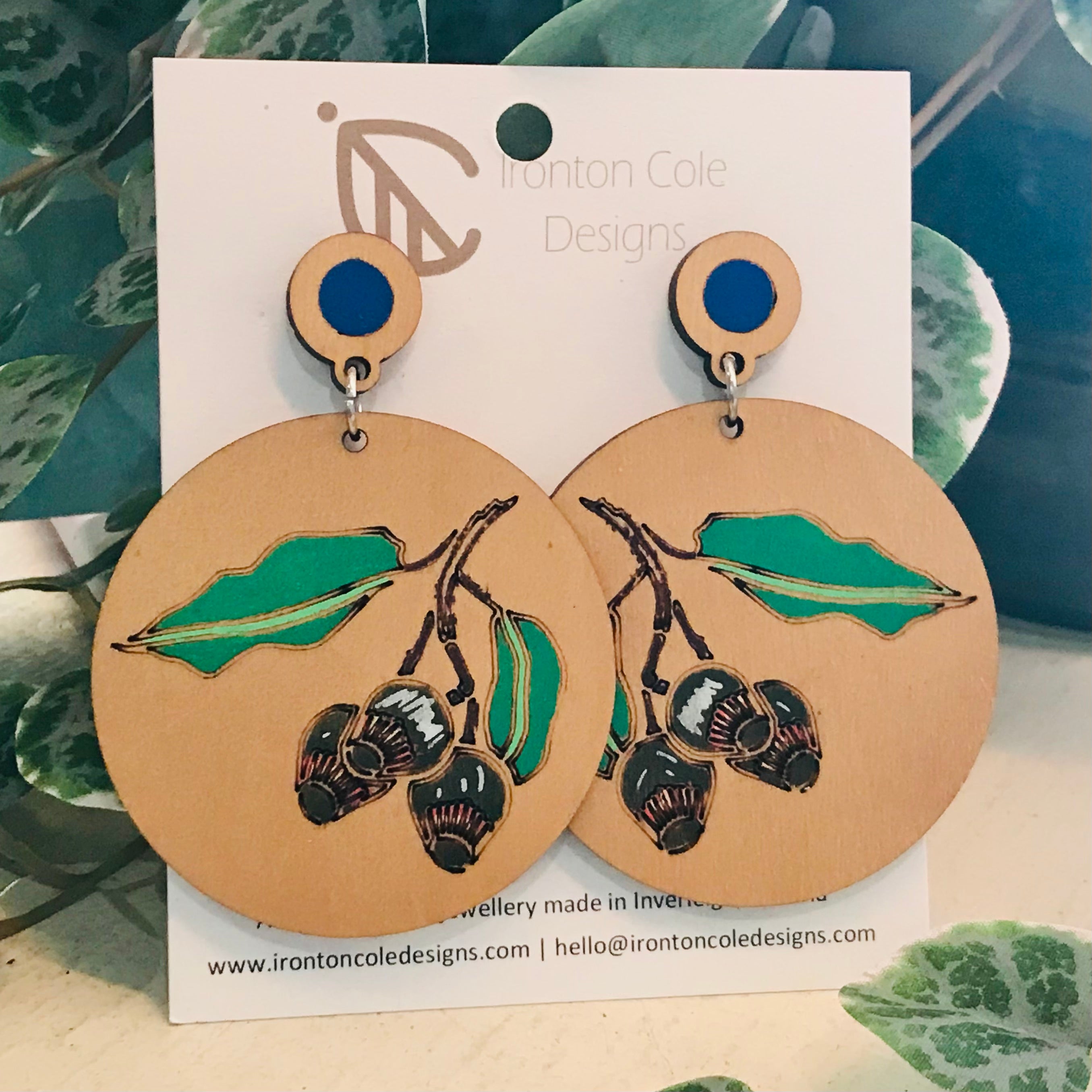 Handpainted Laser Cut earrings - Novelty Studs