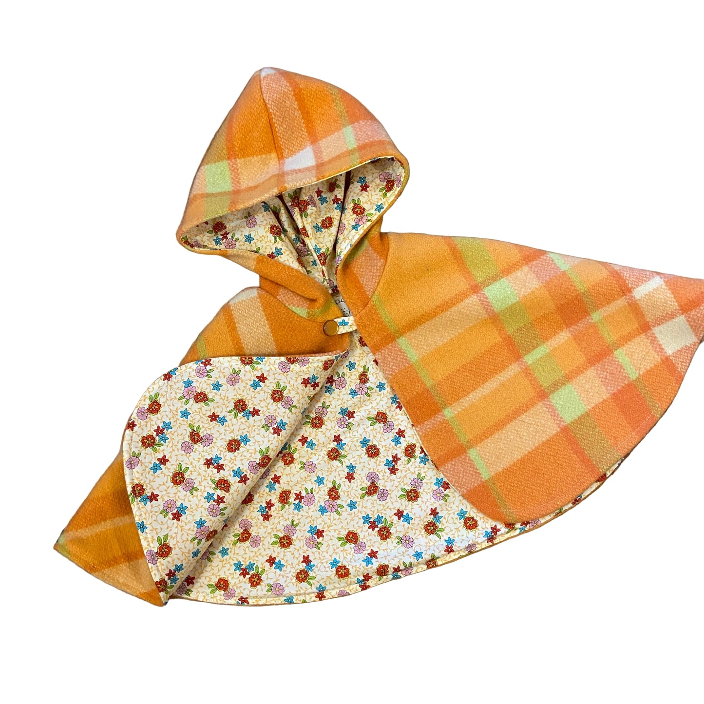 Vintage Blanket Woollen Cape - Orange