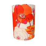 Extra tall red & orange poppies timber table lamp