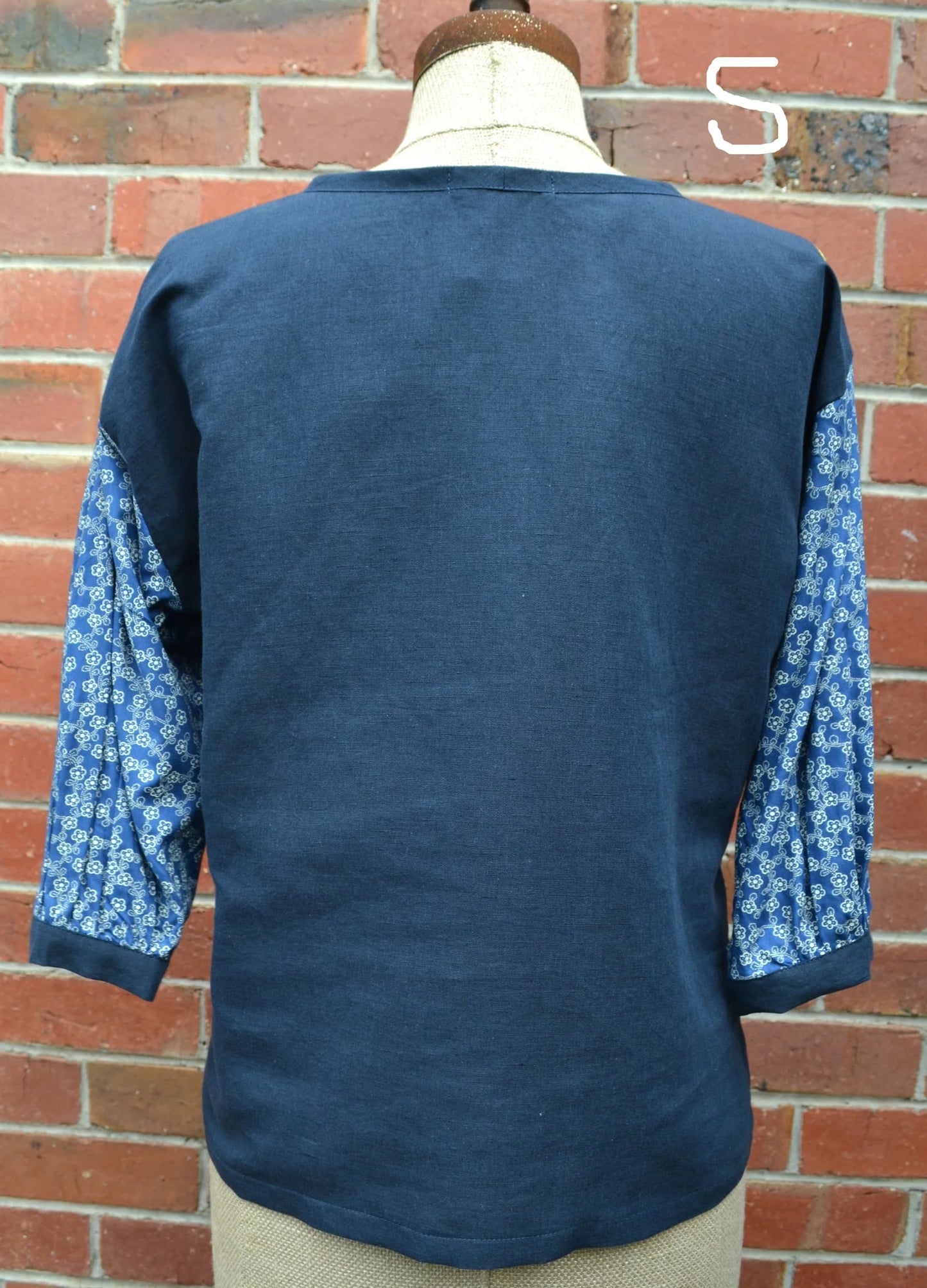 Women's Handmade Poet Top - Postage Stamp