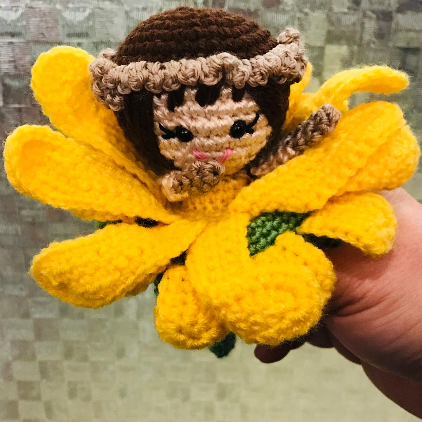 Crochet Hiding Fairy Flower