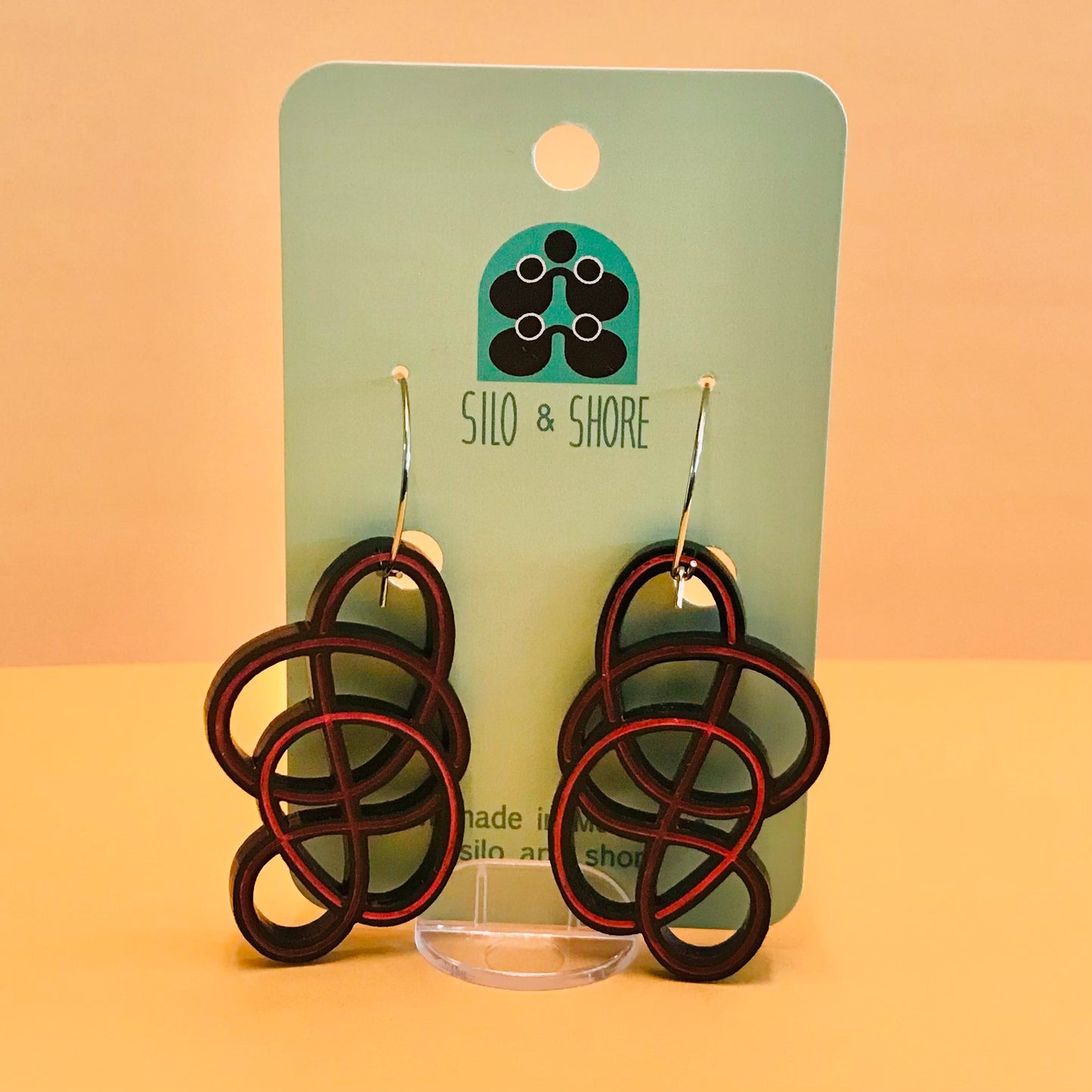 Art Deco Acrylic Earrings - Scribbles (large)