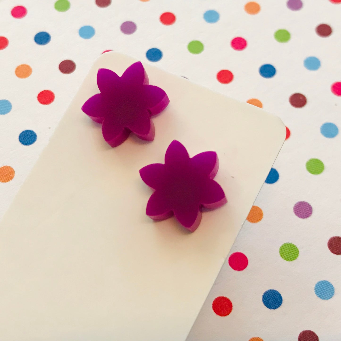Novelty Studs Earrings - Graphic Acrylic