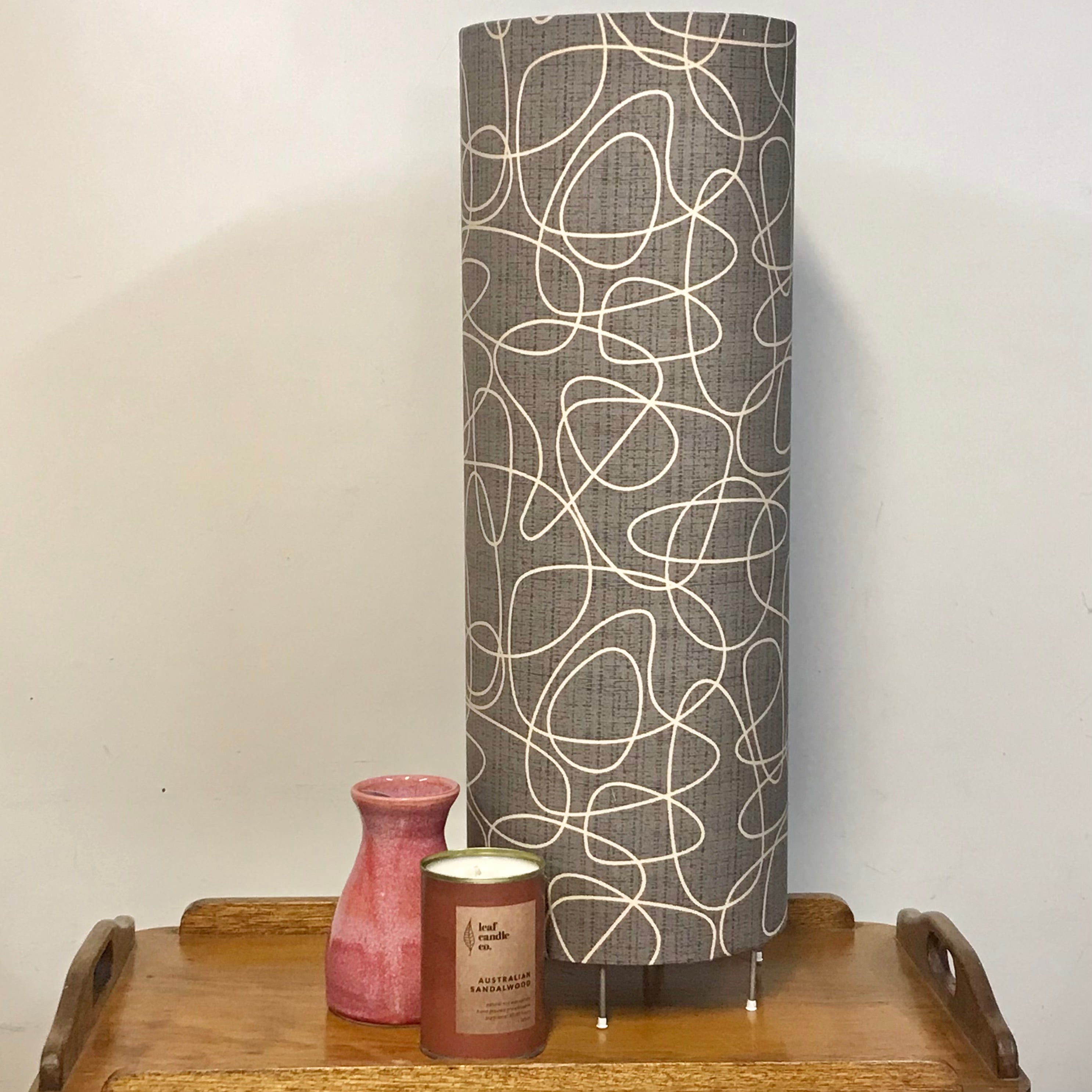 Custom Lamp Shade only - Squiggly in Warm Grey
