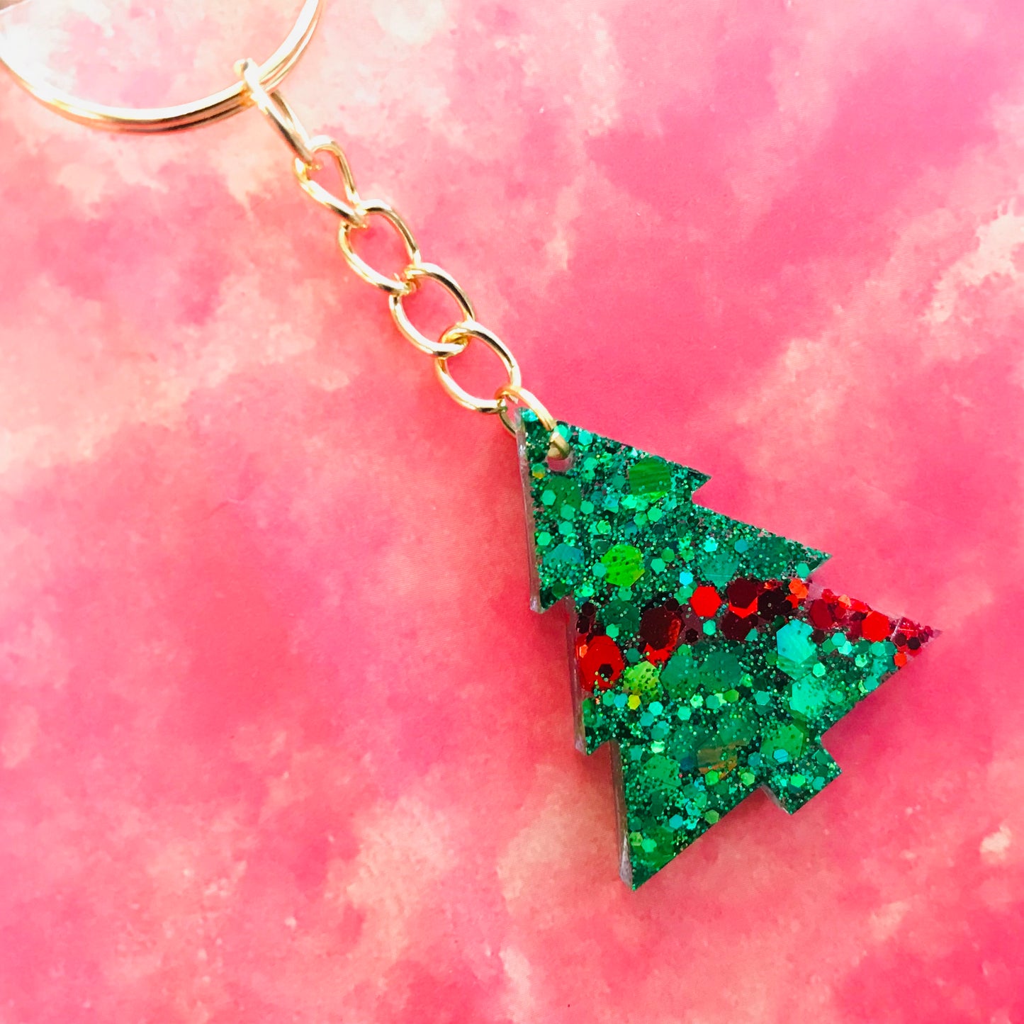 Resin Sparkle Christmas Key Chains