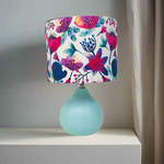 Aqua Watercolour Blooms Small Table Lamp