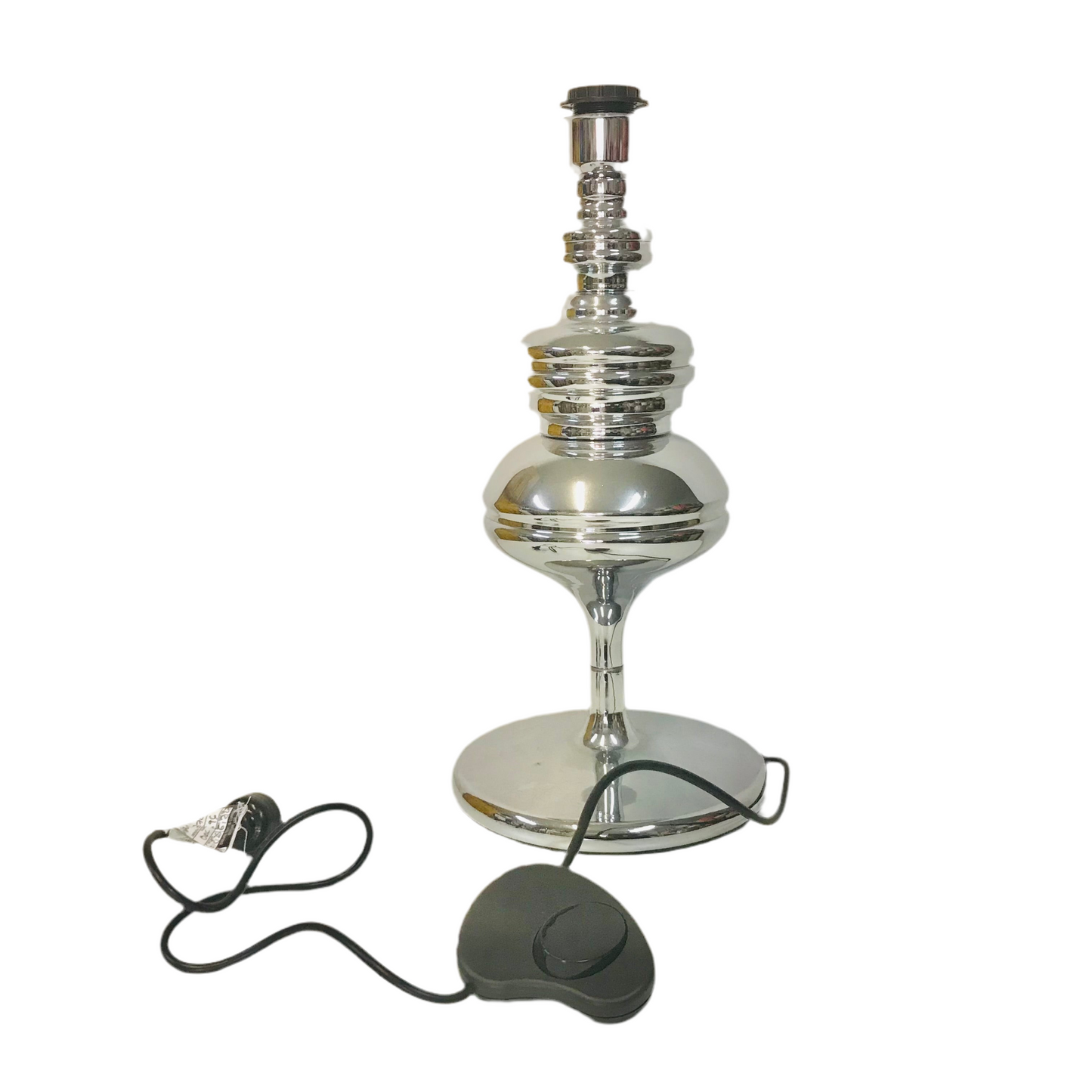 Lamp Base Only - Sculptural Chrome Table Lamp