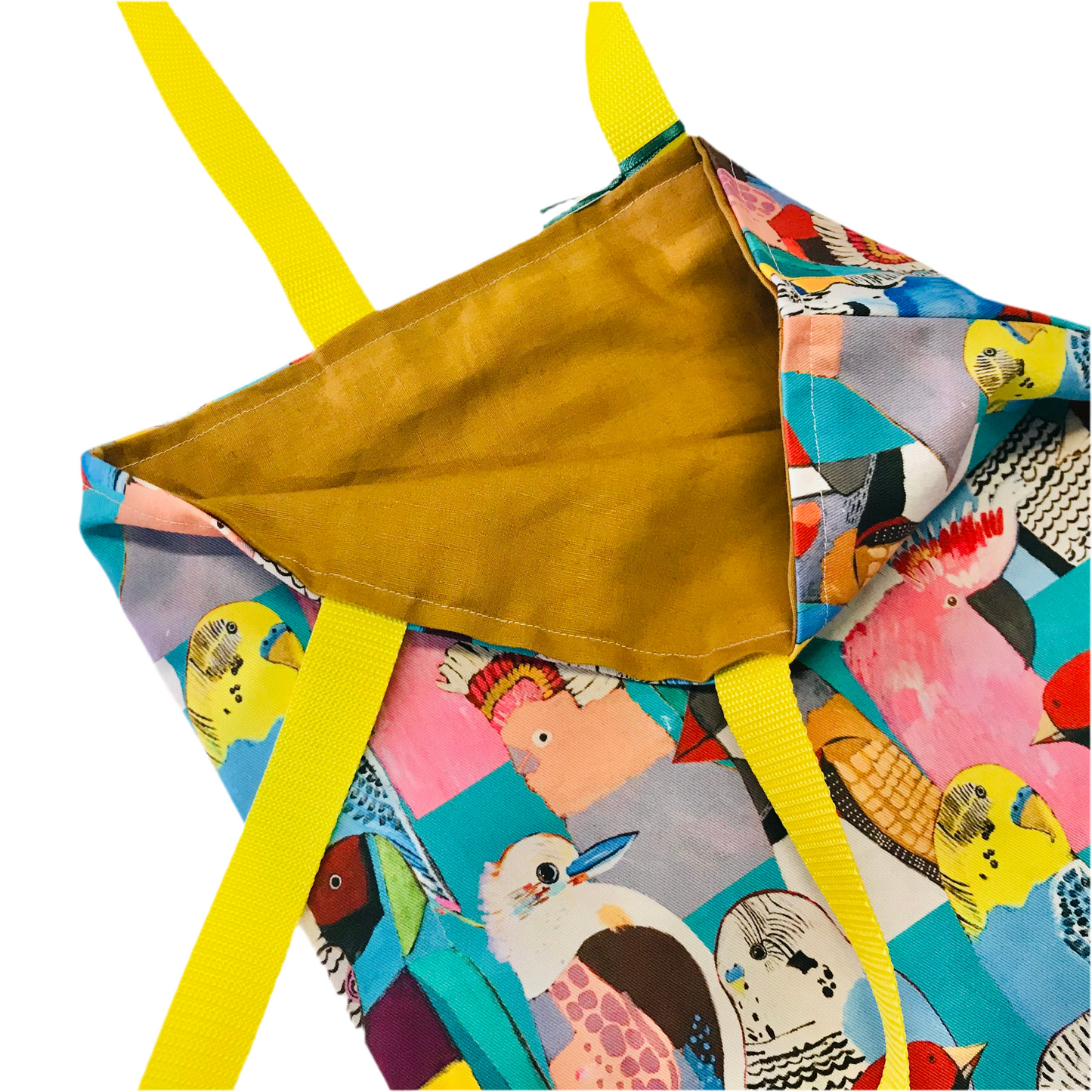 Handmade Fabric Tote Bags with Webbed Shoulder Strapes