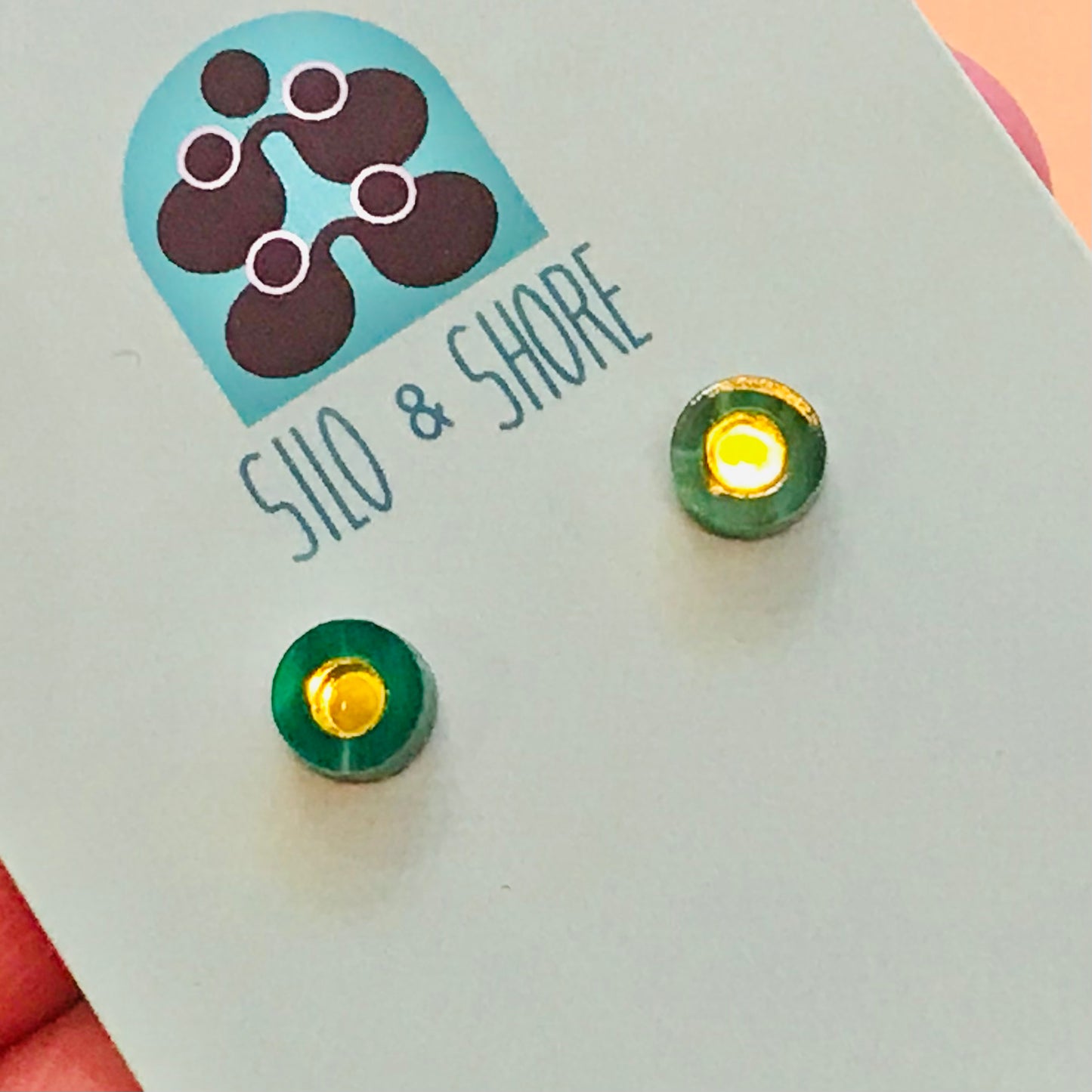 Art Deco Acrylic Earrings - Micro Studs
