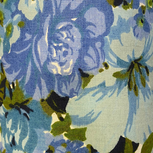 Custom Lamp Shade only - Vintage Floral in Blues