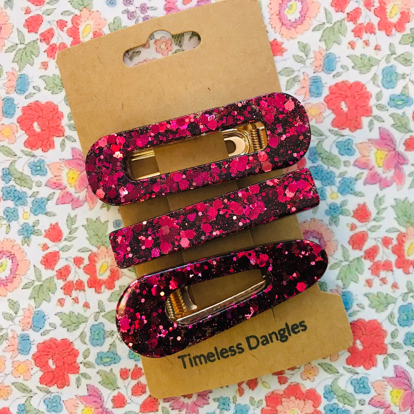 Resin Sparkle Hair Clips - Set of 3