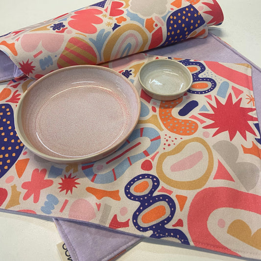 Reversible Placemats - Carnival with Mauve Reverse (set of 4)