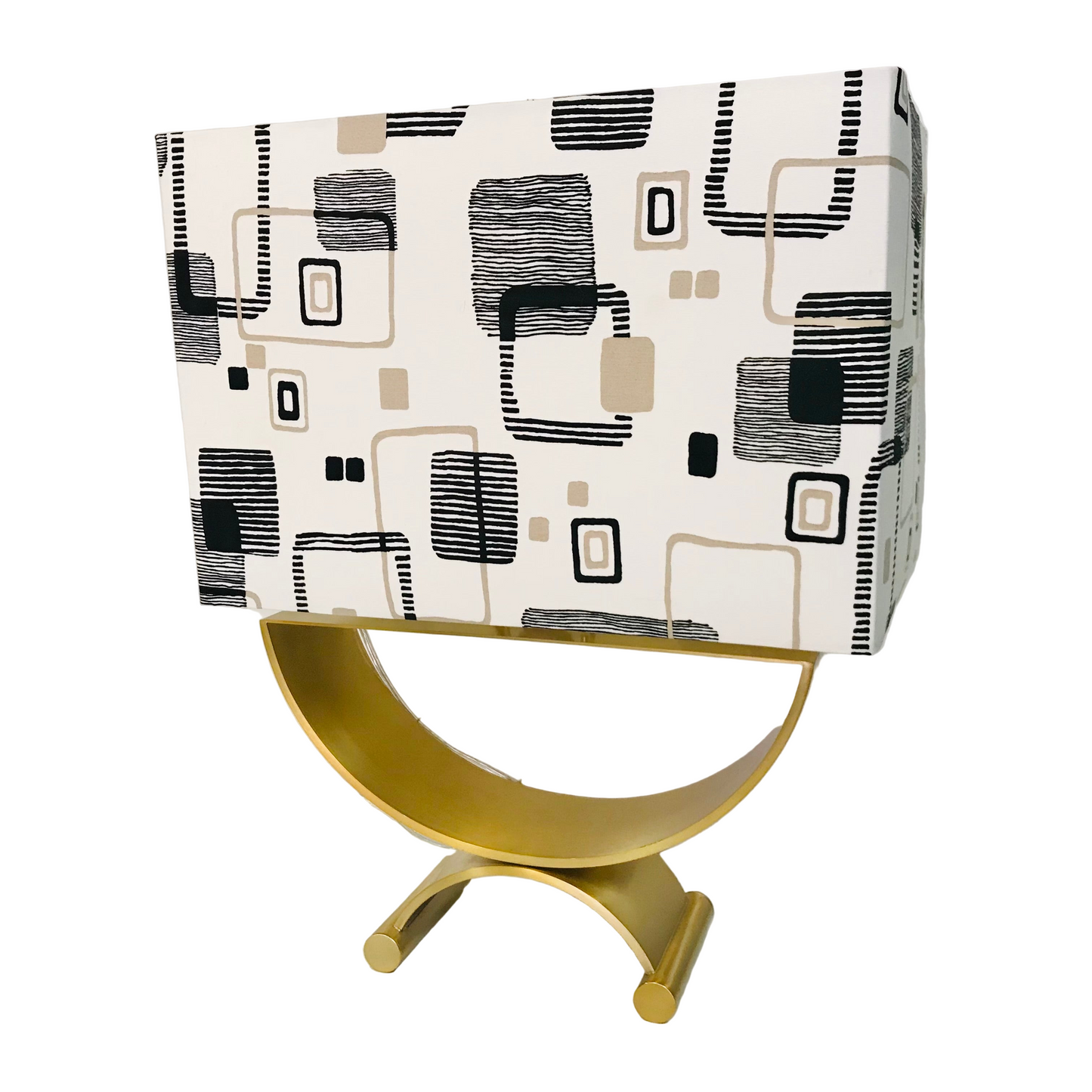 Art Deco Brass Rectangle Table Lamp