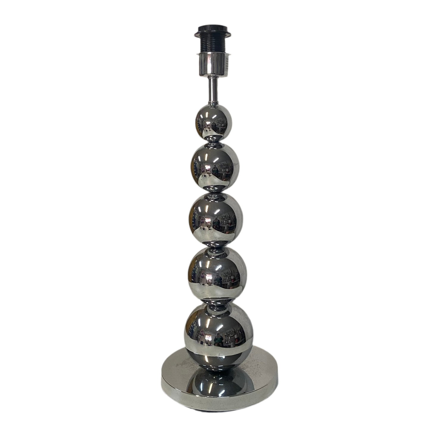 Lamp Base Only - Stacked Chrome Orb Table Lamp
