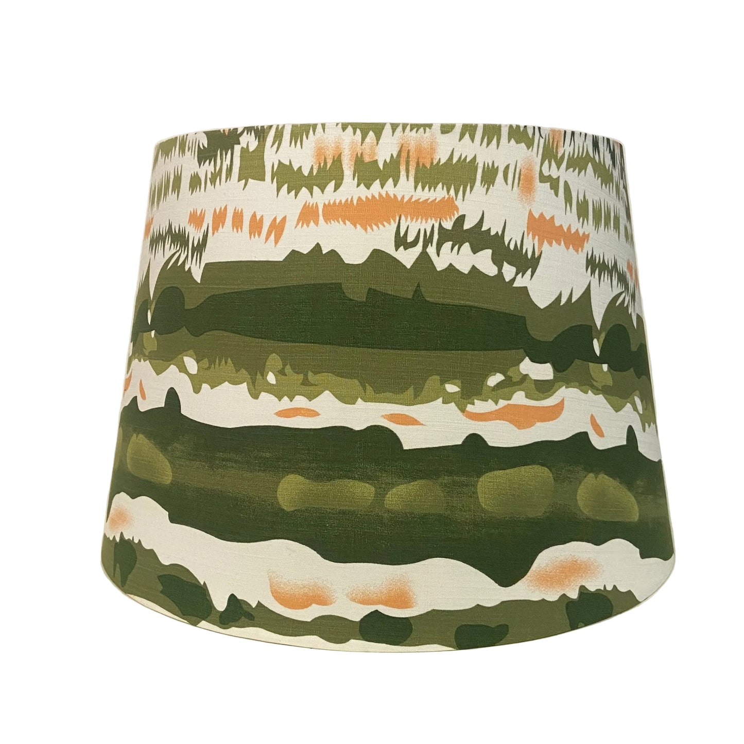 Tall Gold Pillar Table Lamp with Woodland Echo Shade