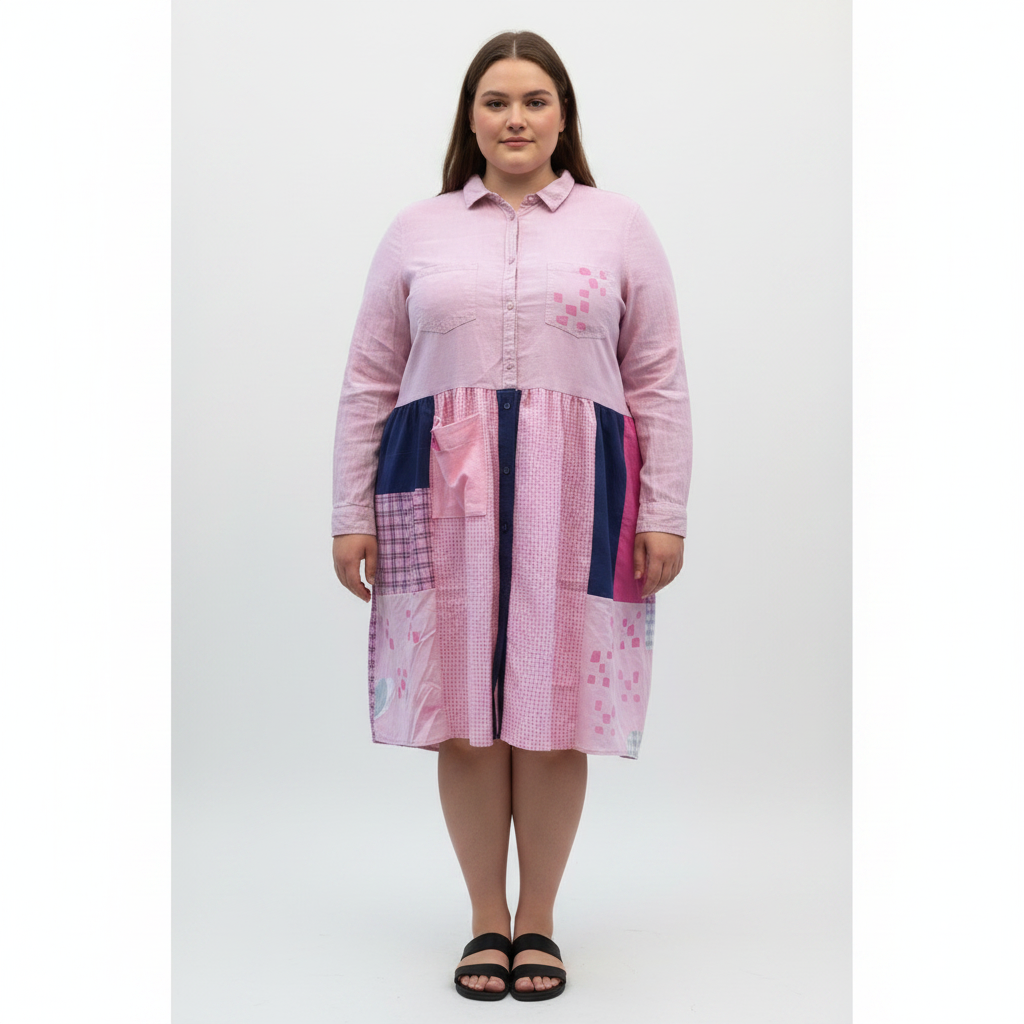 Scarecrow Dress - Pink & Royal Blue