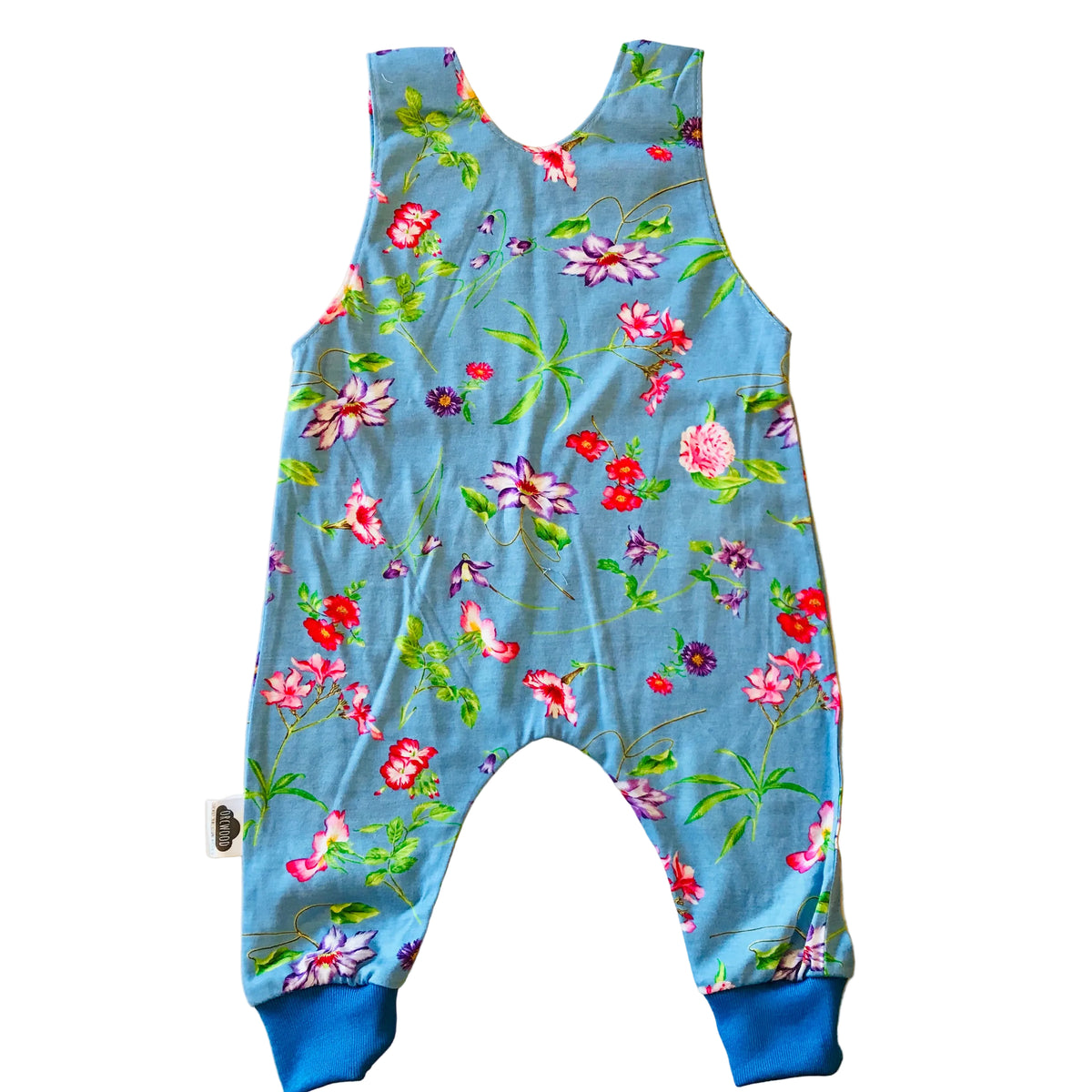 Baby Toddler Long Romper - Blue Floral