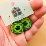 Art Deco Acrylic Earrings - Sunny Hoops