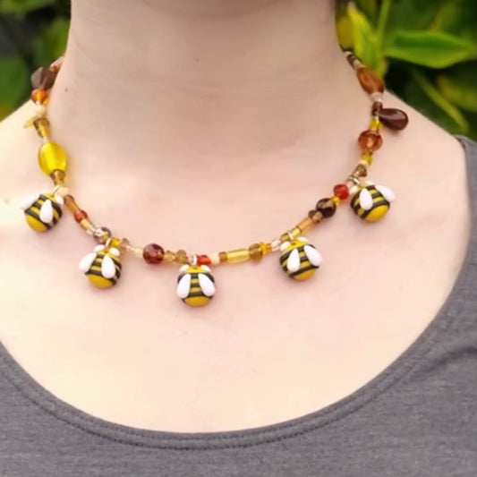 Handmade Bees Necklace