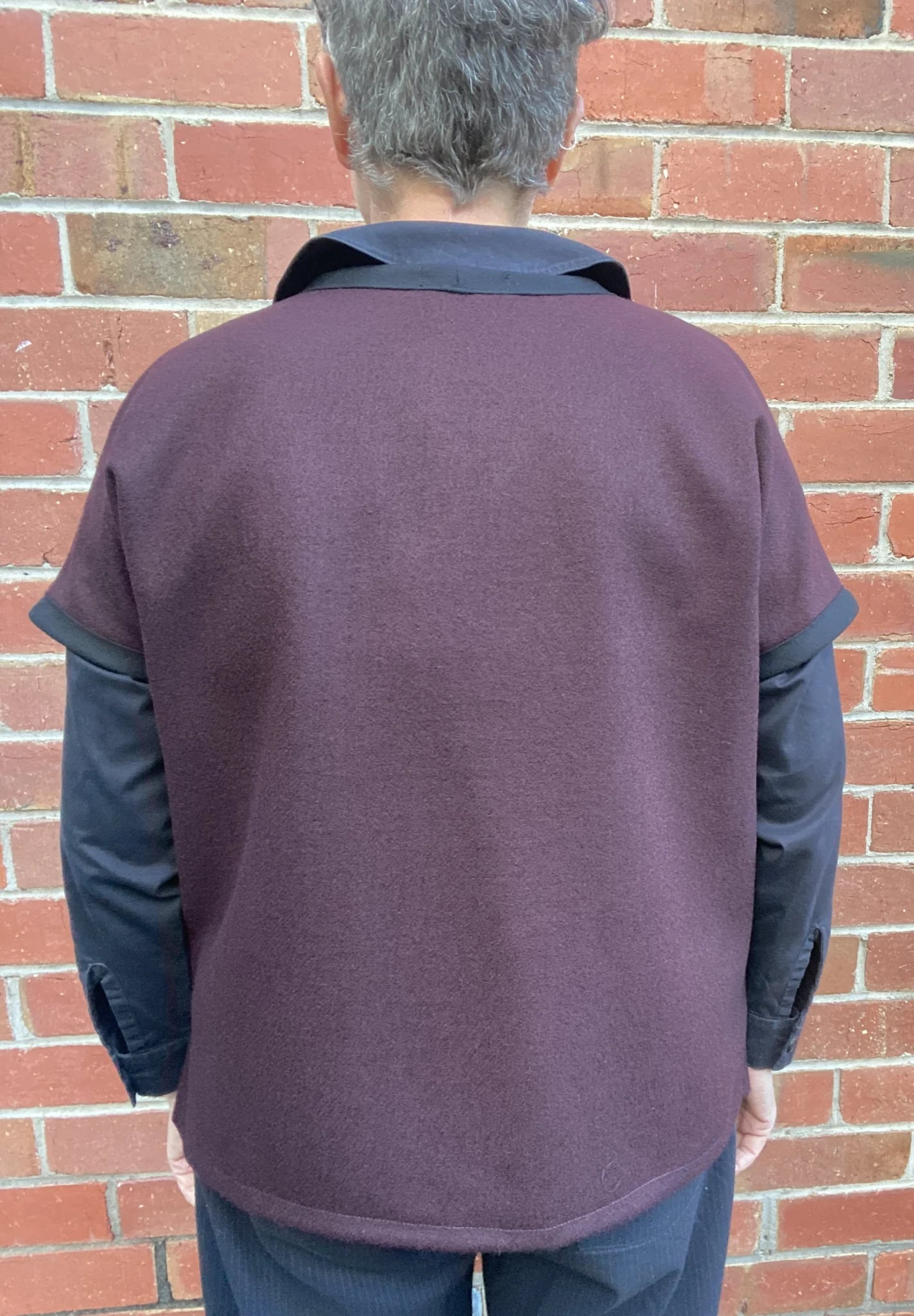 Women's Handmade Rider Vest - Aubergine Wool