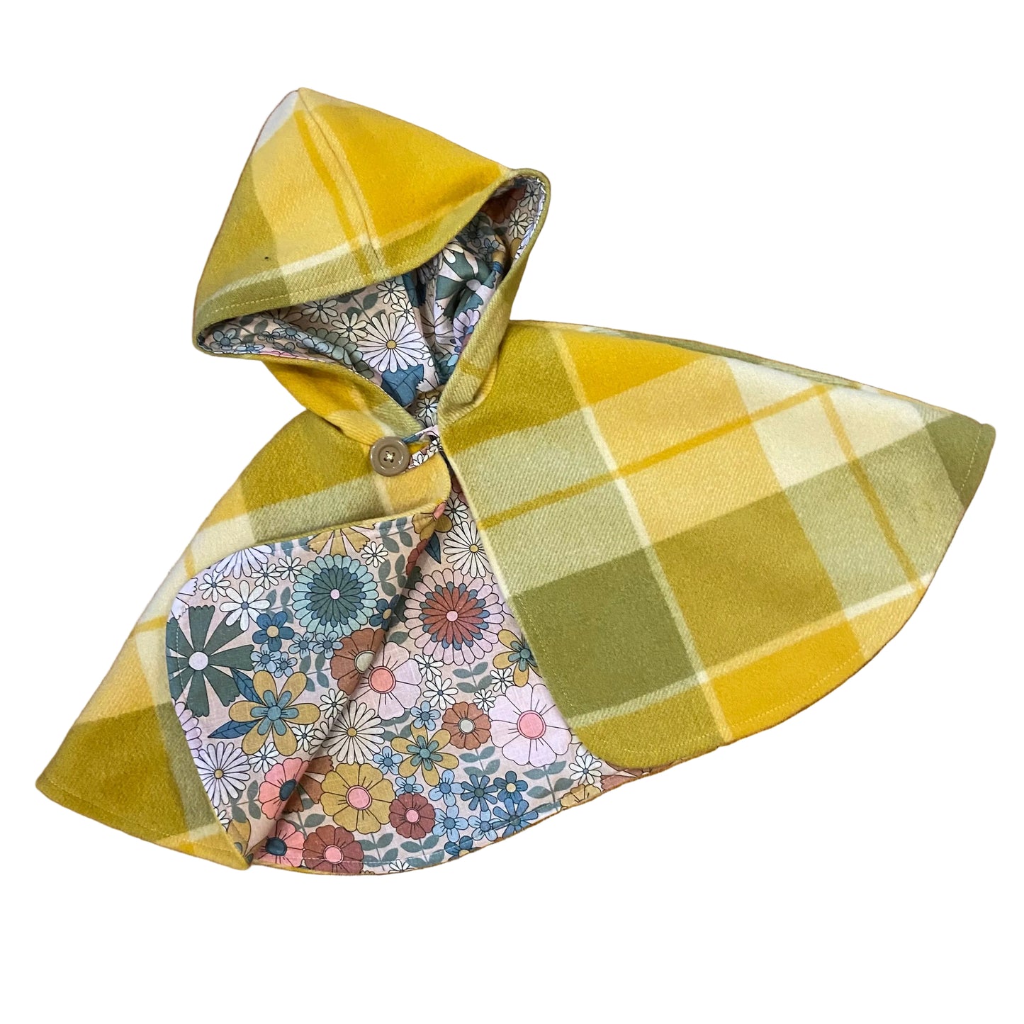 Vintage Blanket Woollen Cape - Mustard