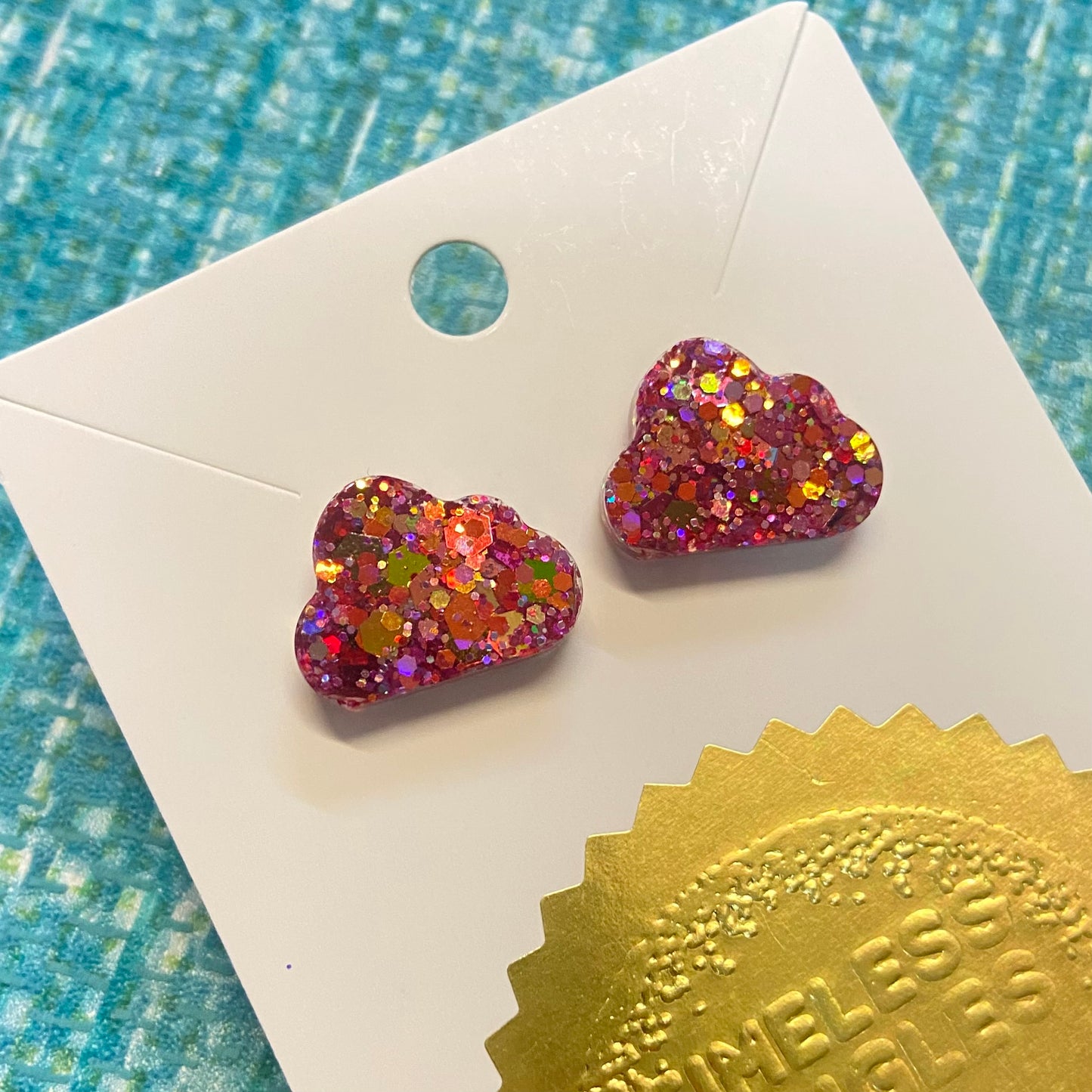 Novelty Resin Sparkle Stud Earrings