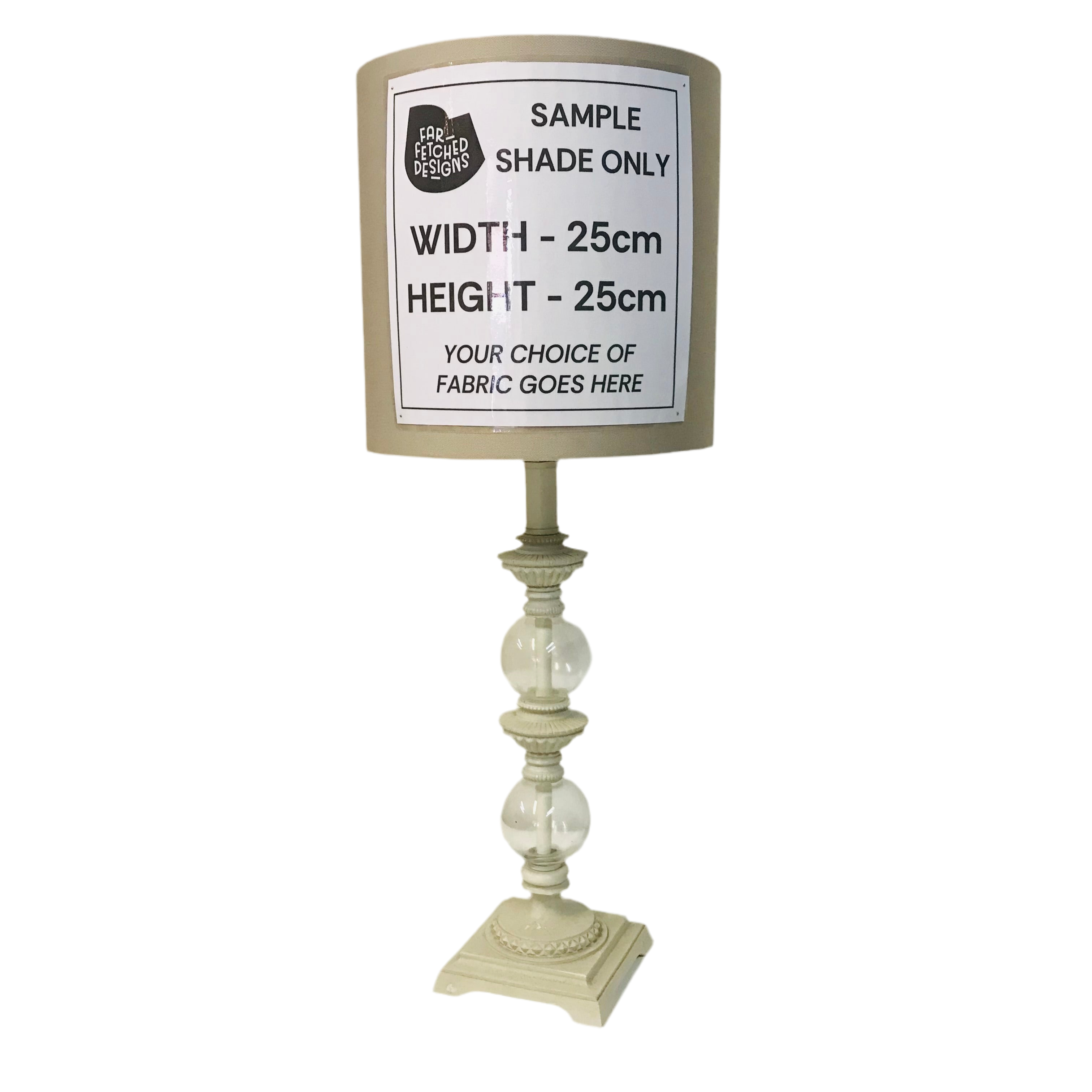 Lamp Base Only - Glass Detail Cream Ridged Table Lamp