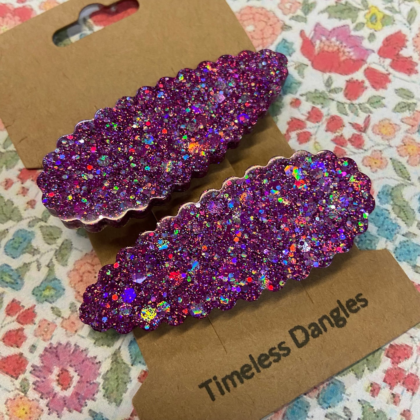 Resin Sparkle Hair Clips - Set of 2