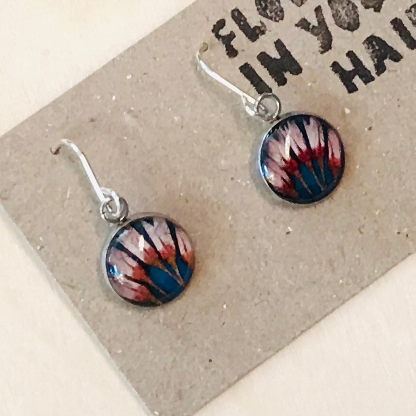 Australian flora Resin & Sterling Silver Earrings - small