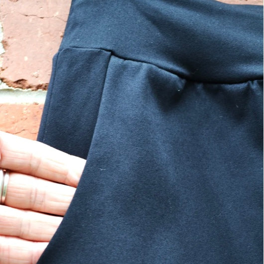 Women's Handmade Band Pants - Black Viscose