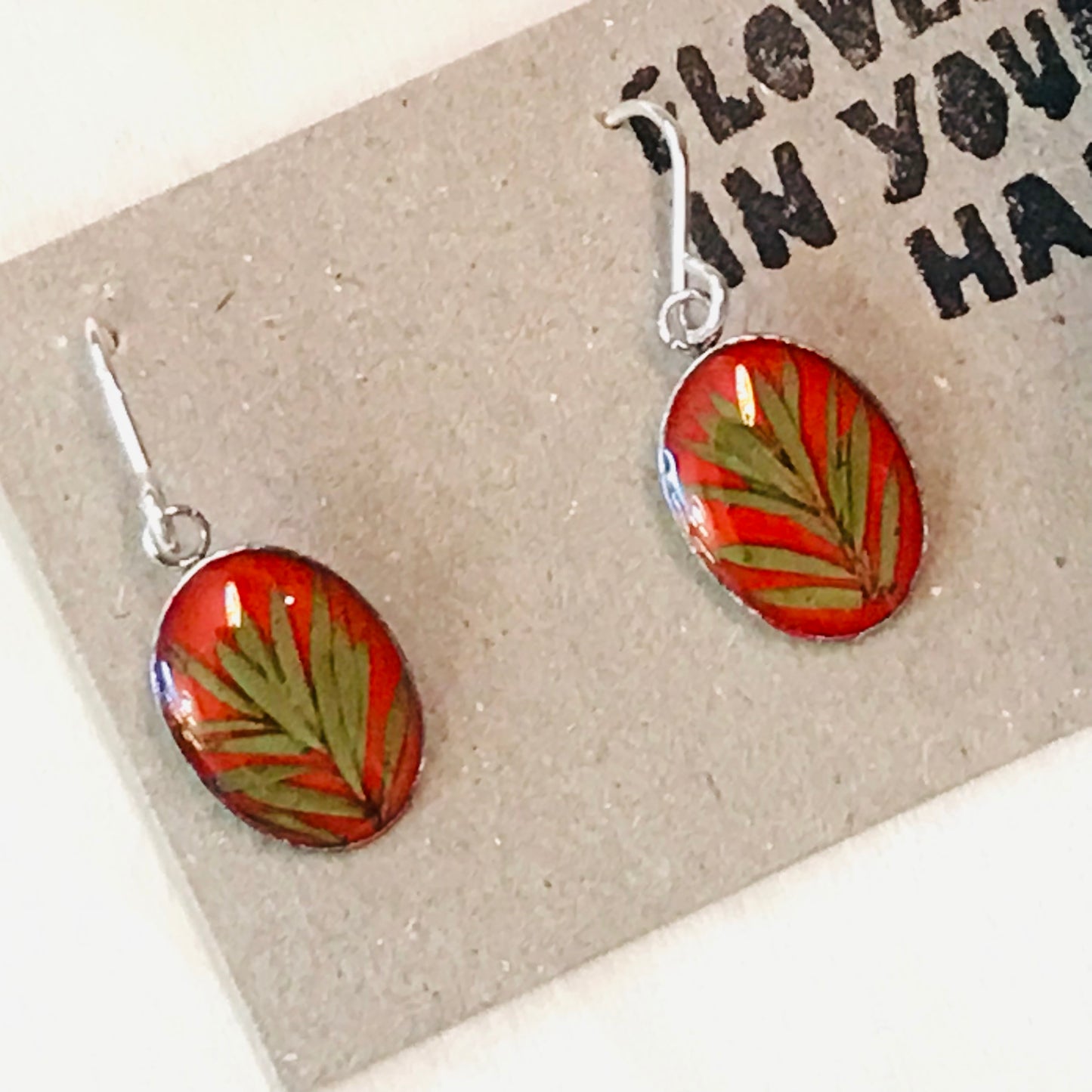 Australian flora Resin & Sterling Silver Earrings - small