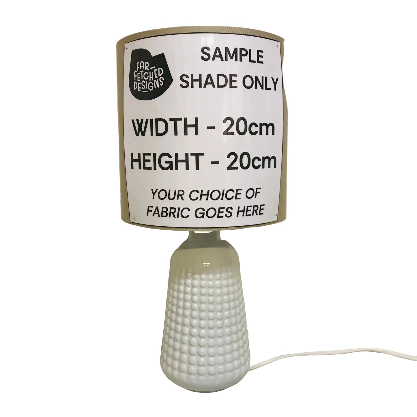 Lamp Base Only - Dot Textured White Gloss Ceramic Table Lamp