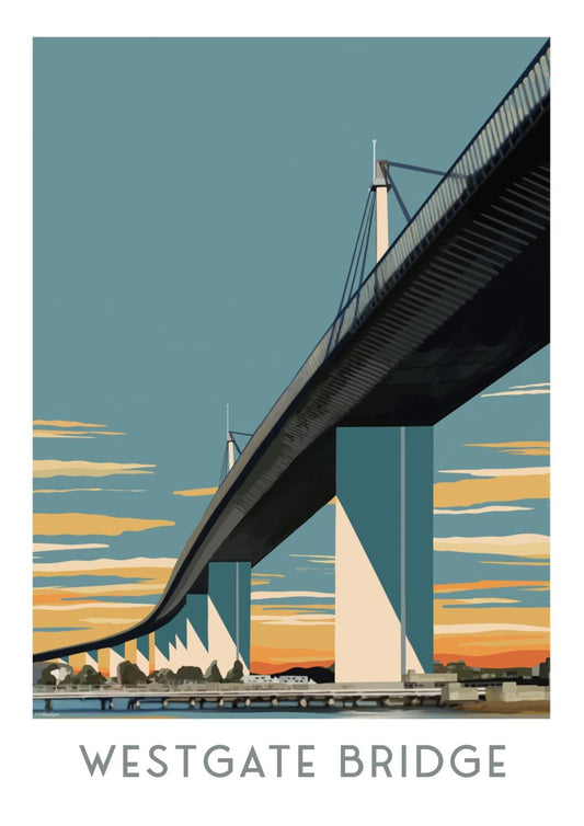 Vintage Poster - Westgate Bridge Blue